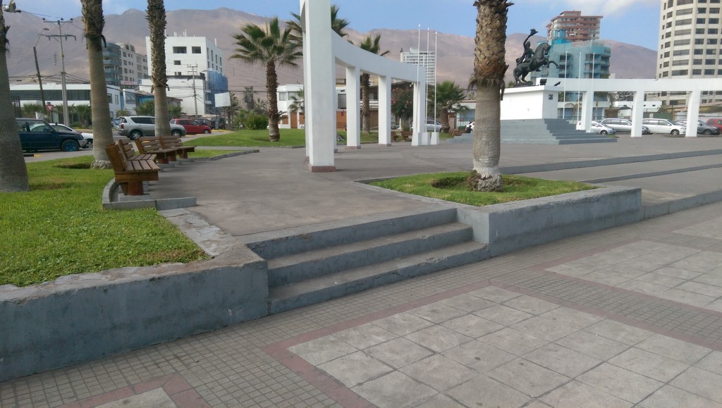 Plaza pública inaccesible